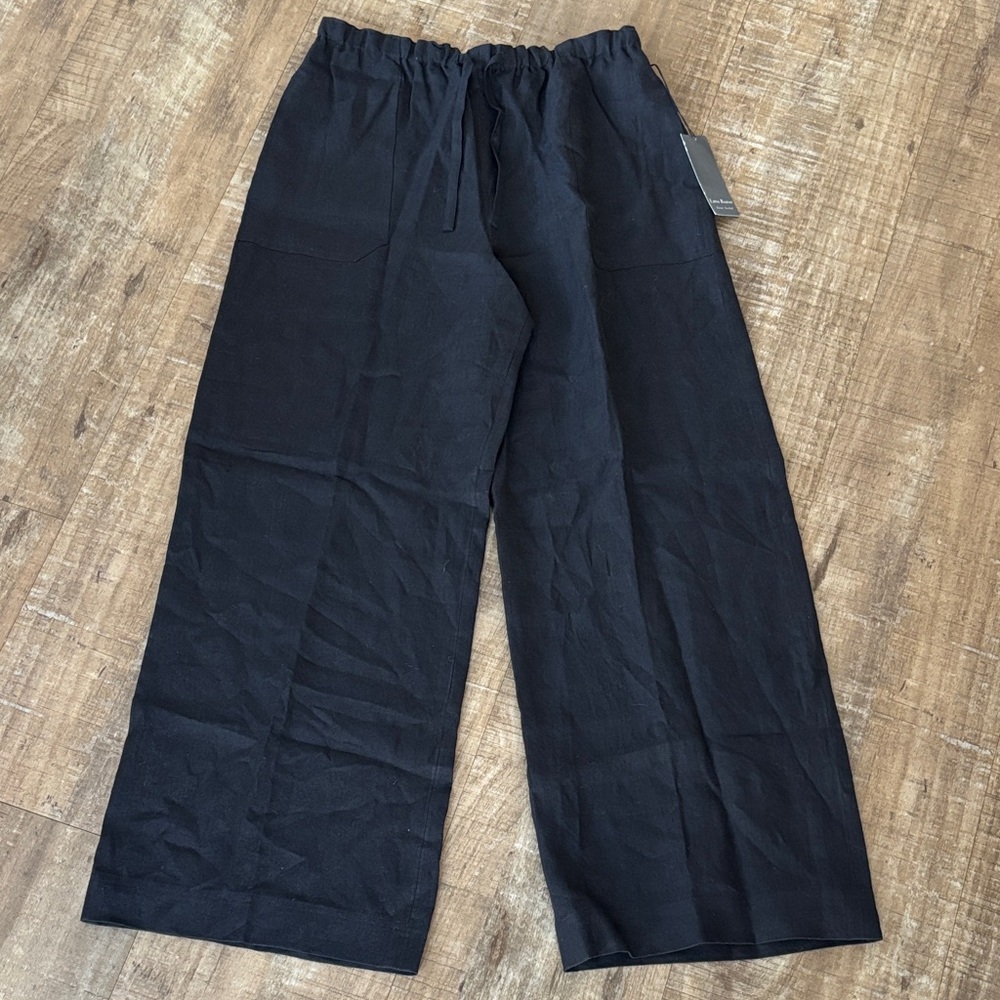 NWT Lida Baday for Bergdorf Goodman Linen Pants in Black